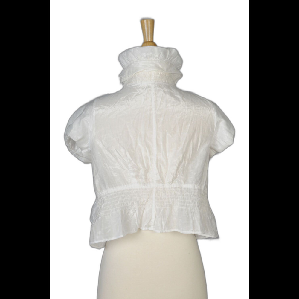 Mine White Structured Open Front Short Sleeve Jac… - image 3